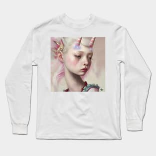 She was a sort of unicorn, created in Midjourney by Kim Turner Art Long Sleeve T-Shirt